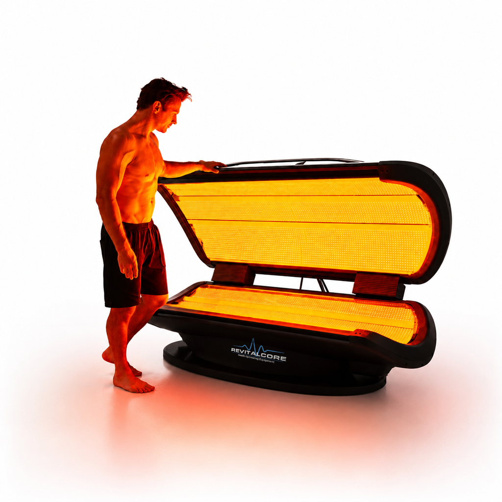 Elevate M7 Full-Body Light Bed full-body red light bed with enclosed LED canopy, product view 3