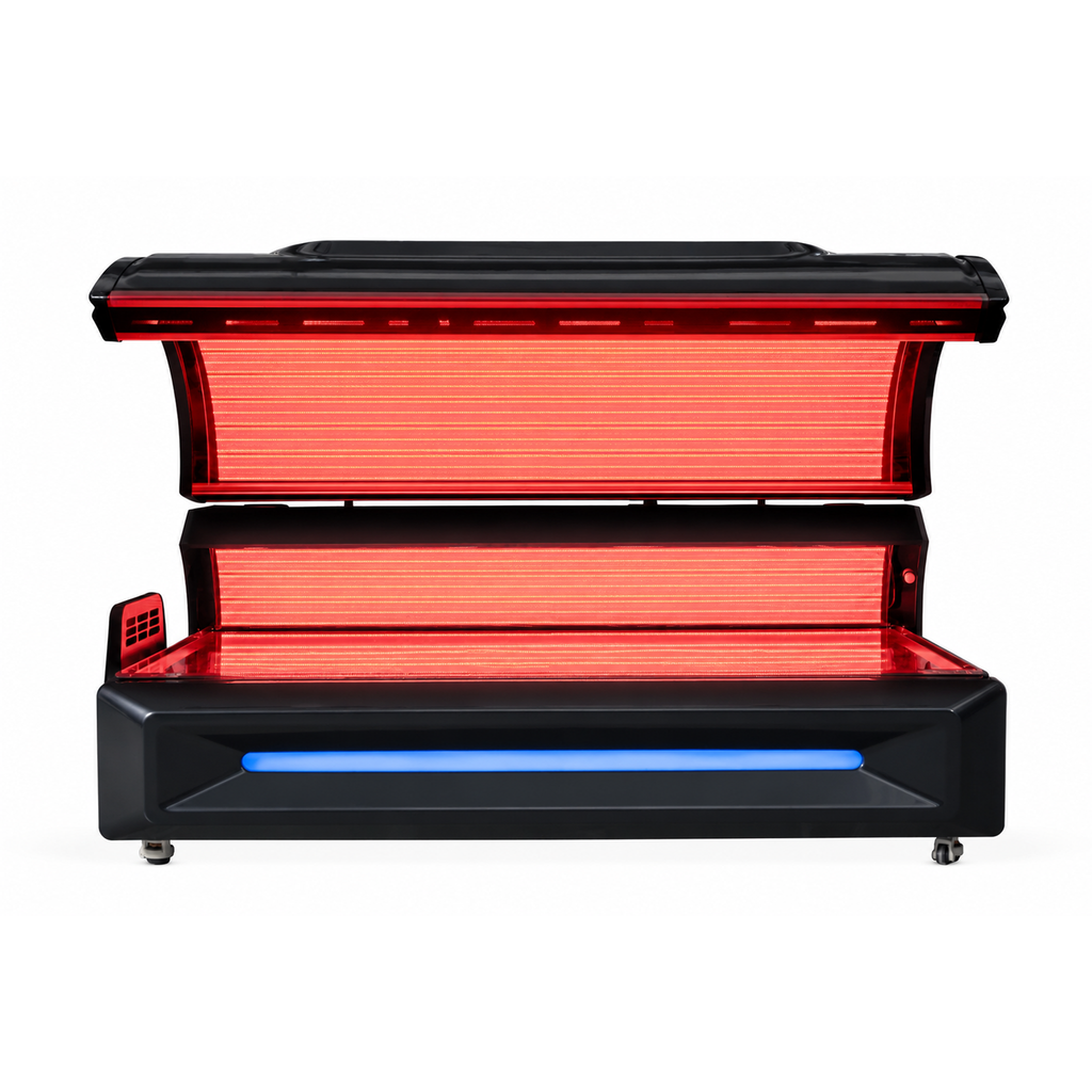Apex M6 Full-Body Light Bed full-body red light bed with enclosed LED canopy, product view 2