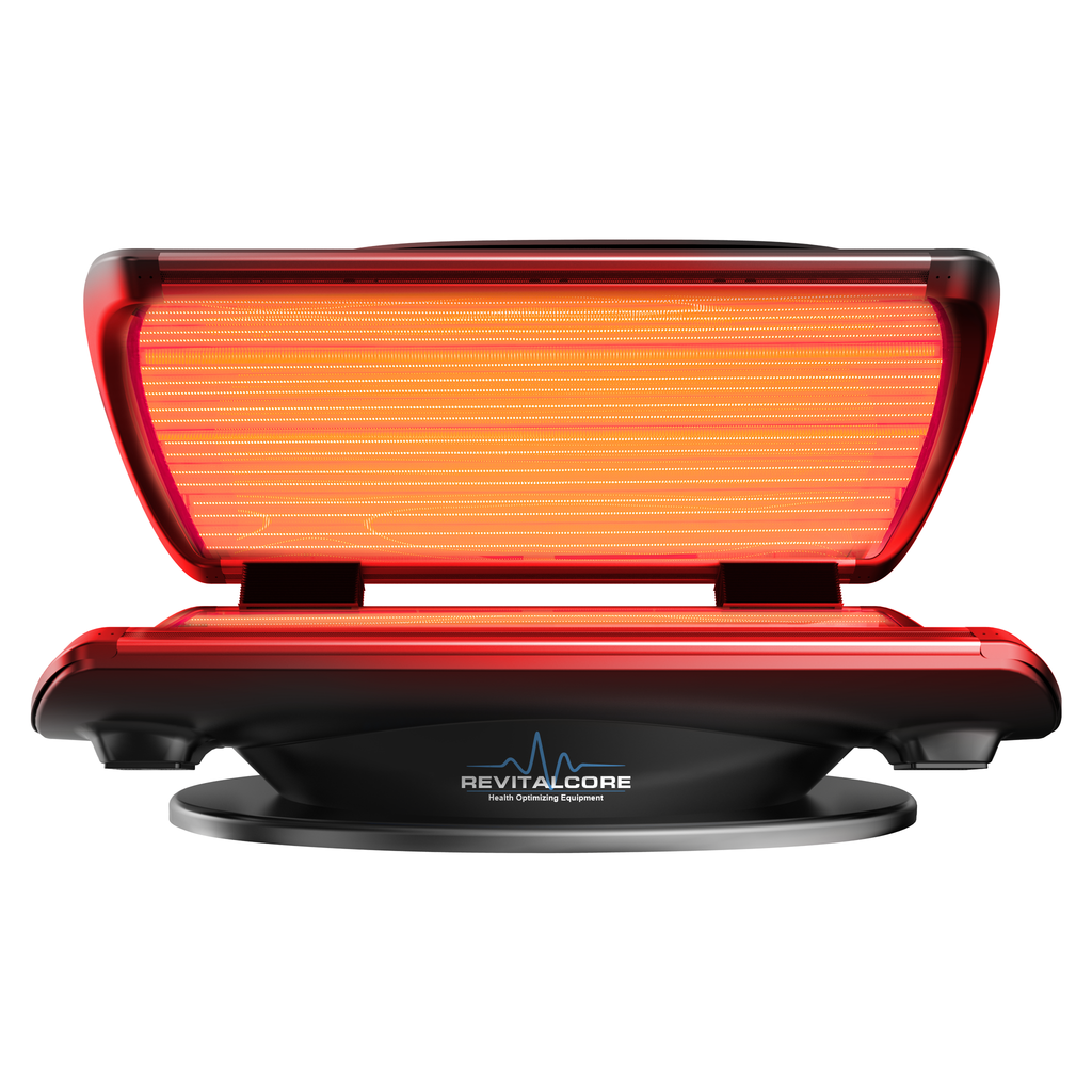 Elevate M7 Full-Body Light Bed full-body red light bed with enclosed LED canopy, product view 2